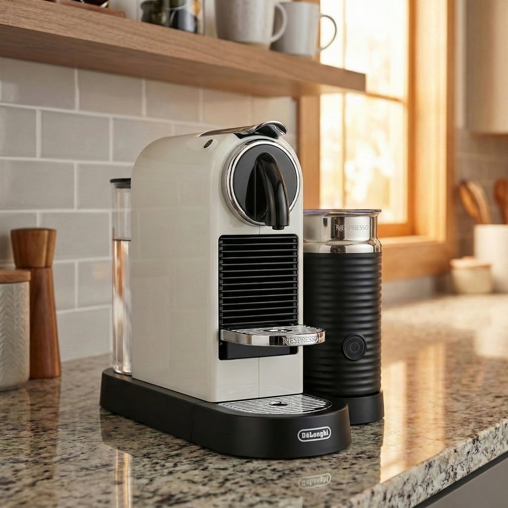 De’Longhi CitiZ & Milk EN267.WAE Nespresso Capsule Coffee Machine – White