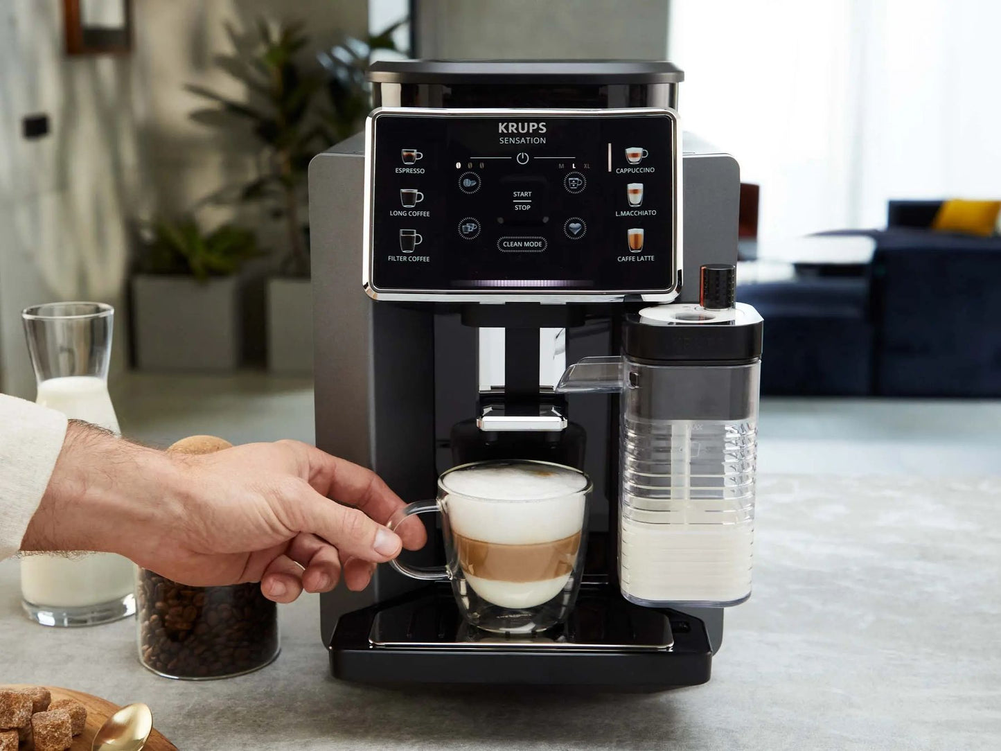 KRUPS Sensation Milk EA912HF0 Automatic Bean Coffee Machine – Black