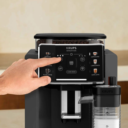 KRUPS Sensation Milk EA912HF0 Automatic Bean Coffee Machine – Black