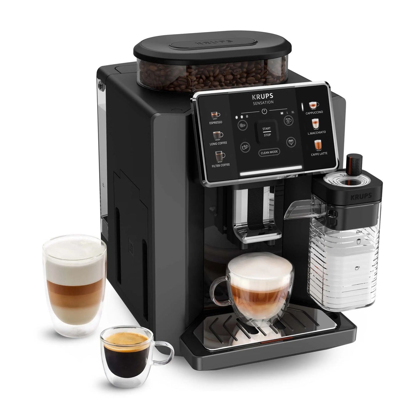 KRUPS Sensation Milk EA912HF0 Automatic Bean Coffee Machine – Black